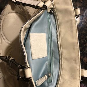 White patent leather bag
